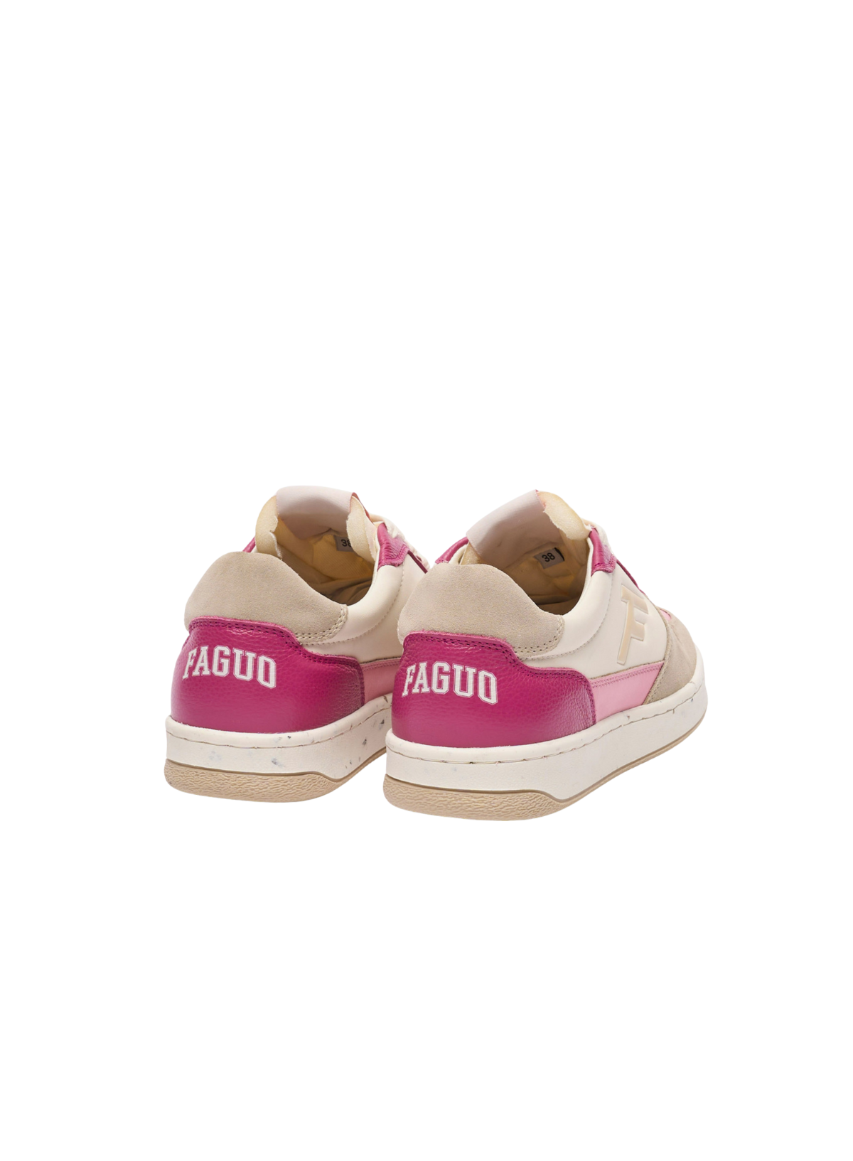 Alder Leather Trainers in Pink + Ecru from Faguo