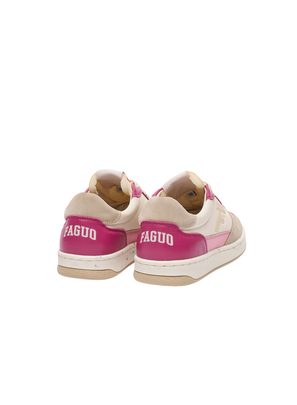 Alder Leather Trainers in Pink + Ecru from Faguo