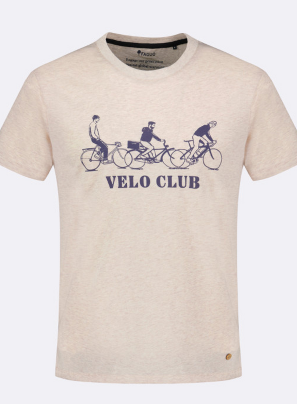 Arcy Cotton T-Shirt 'Velo Club' in Beige from Faguo