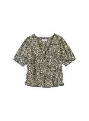Blaise Printed Blouse in Leopard Noir from Emile & Ida