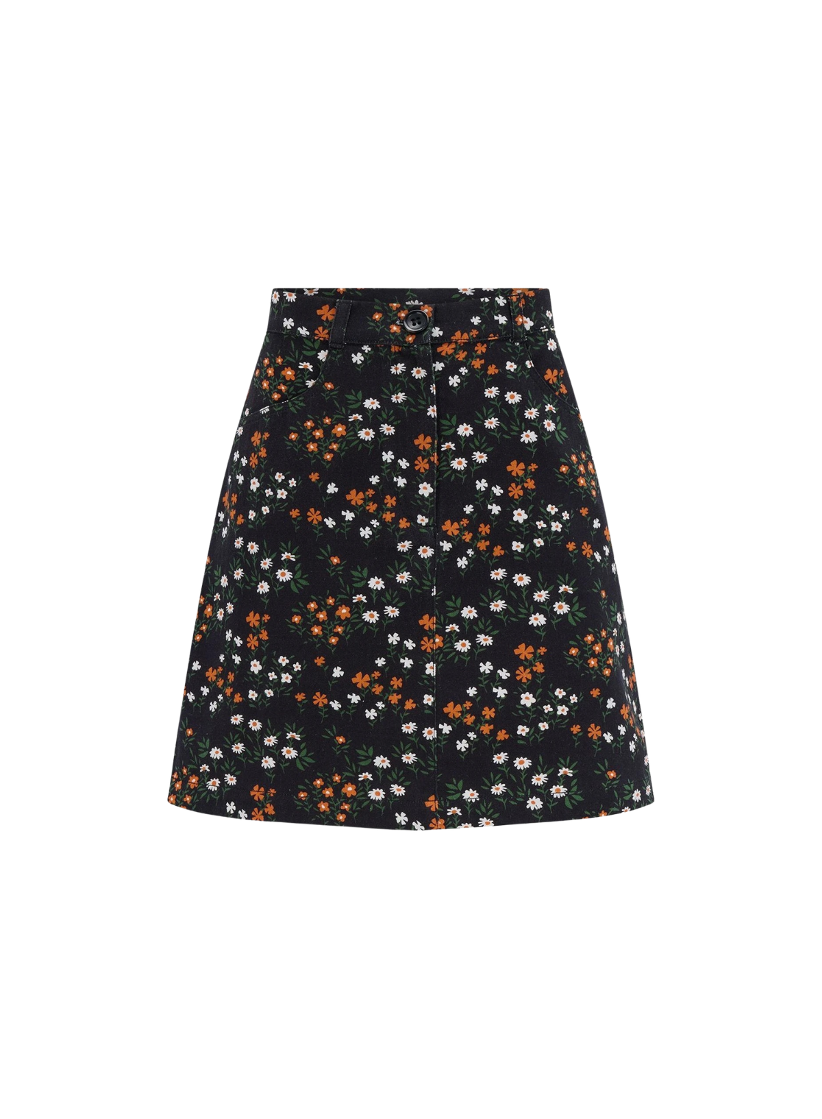 SugarhillI Alice Mini Skirt in Black Burnt Ditsy Floral