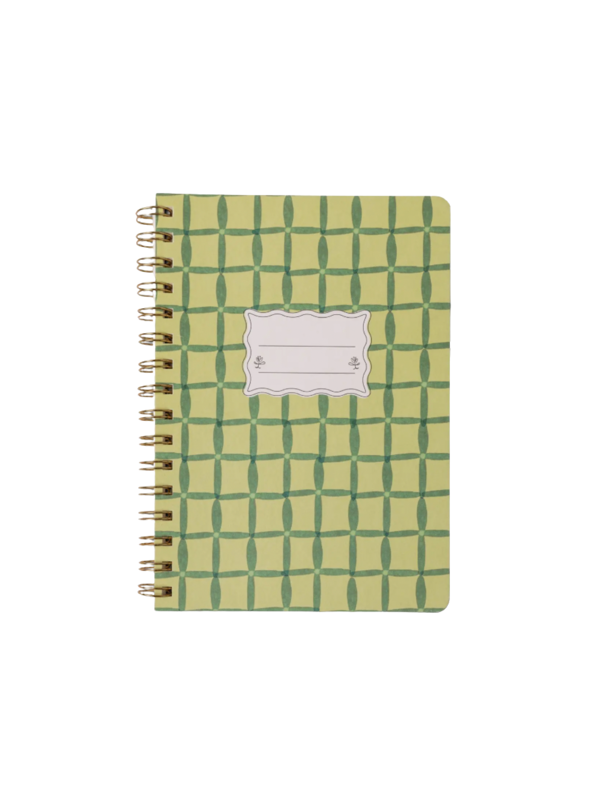 Designworks Tulip A5 Twin Wire Notebook Green Lattice