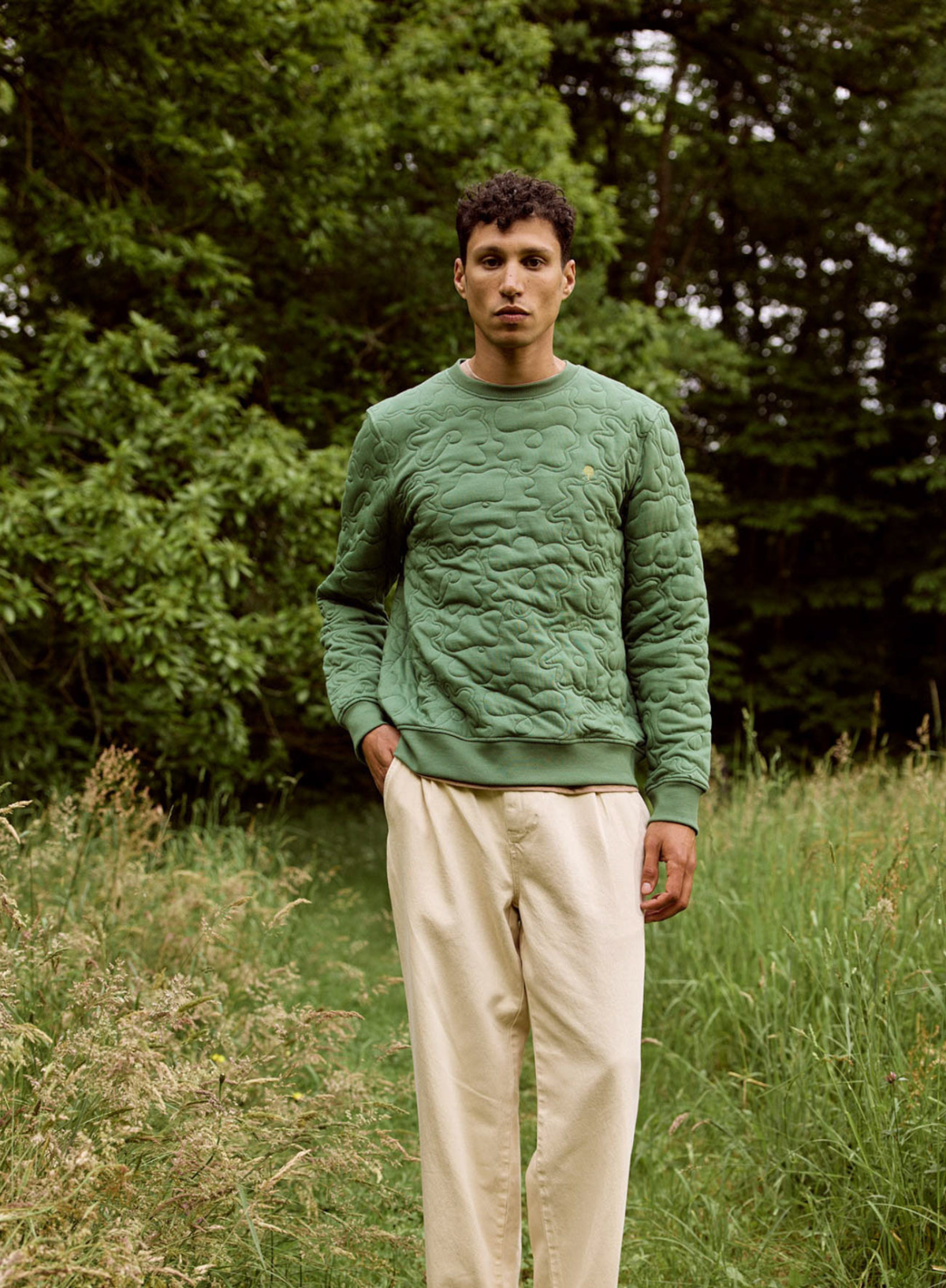 Faguo Bussy Crew Neck Sweatshirt in Fir Green