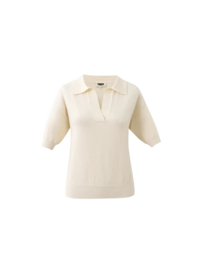 Plume Knit Top in Creme from FRNCH