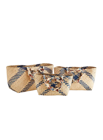 Blue/Natural Seagrass Bag from Madam Stoltz