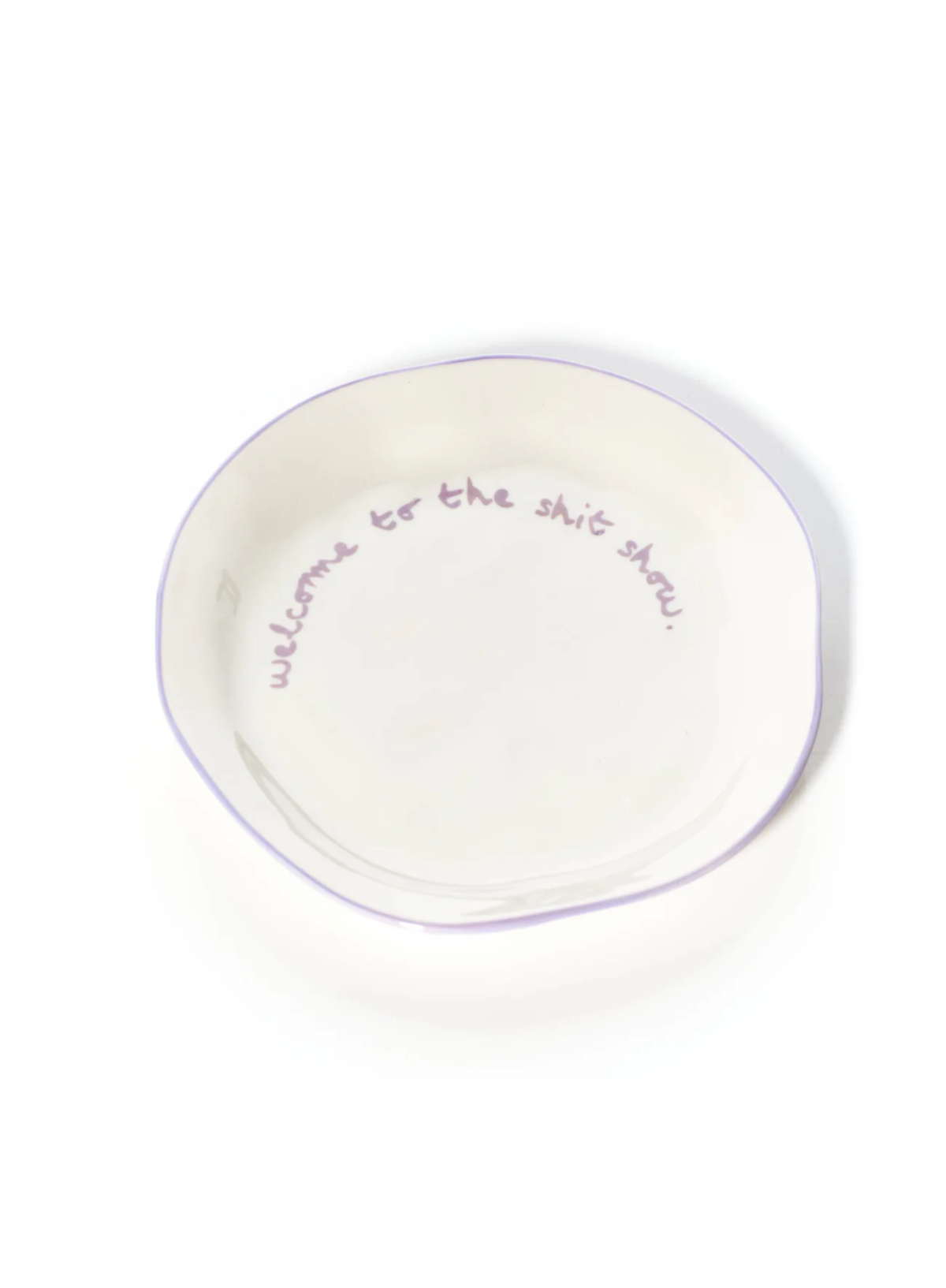 MÆGEN Slogan Plate "Welcome to the shit show" in Lilac