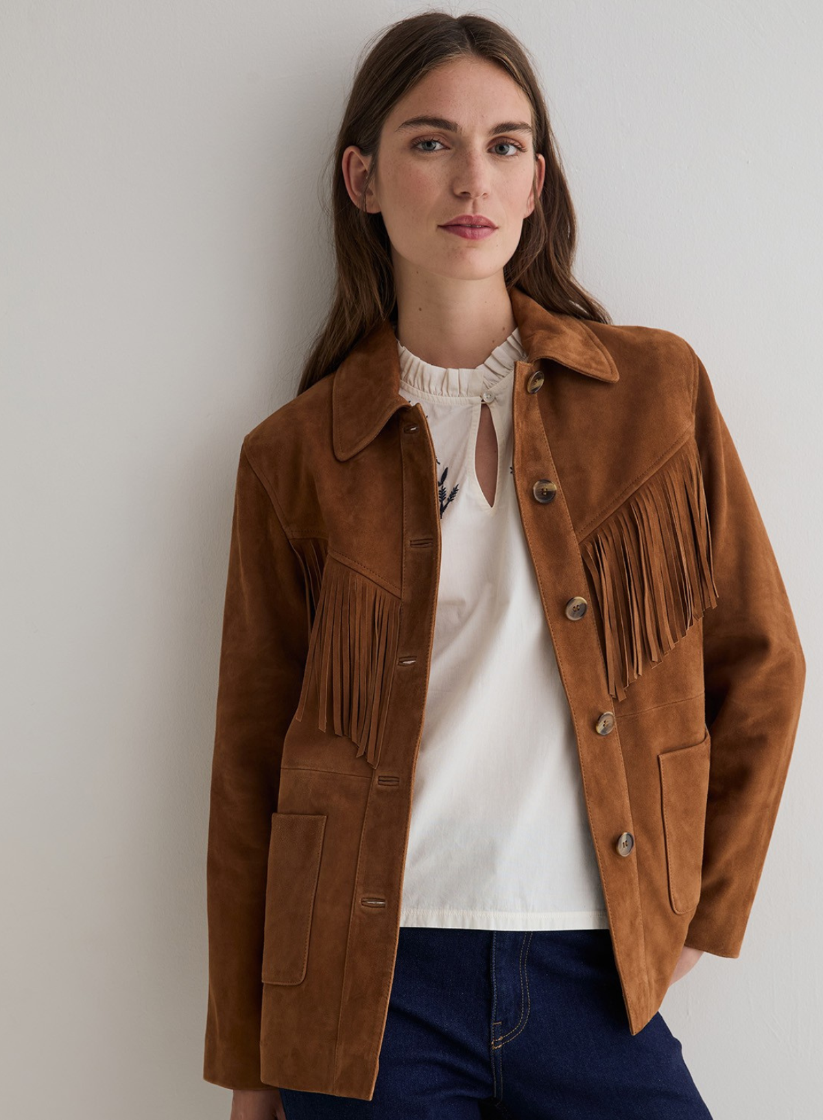 Yerse Beth Suede Jacket in Whisky