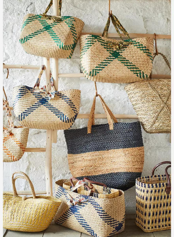 Blue/Natural Seagrass Bag from Madam Stoltz