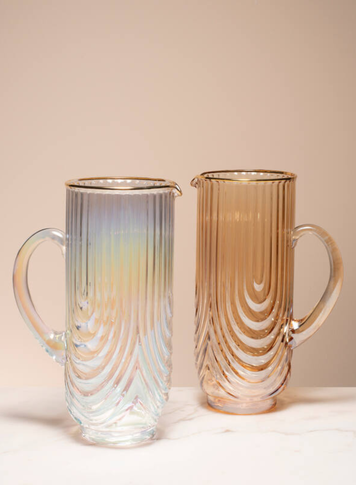 Carafe Glass Ripple Luster Amber from Vondels