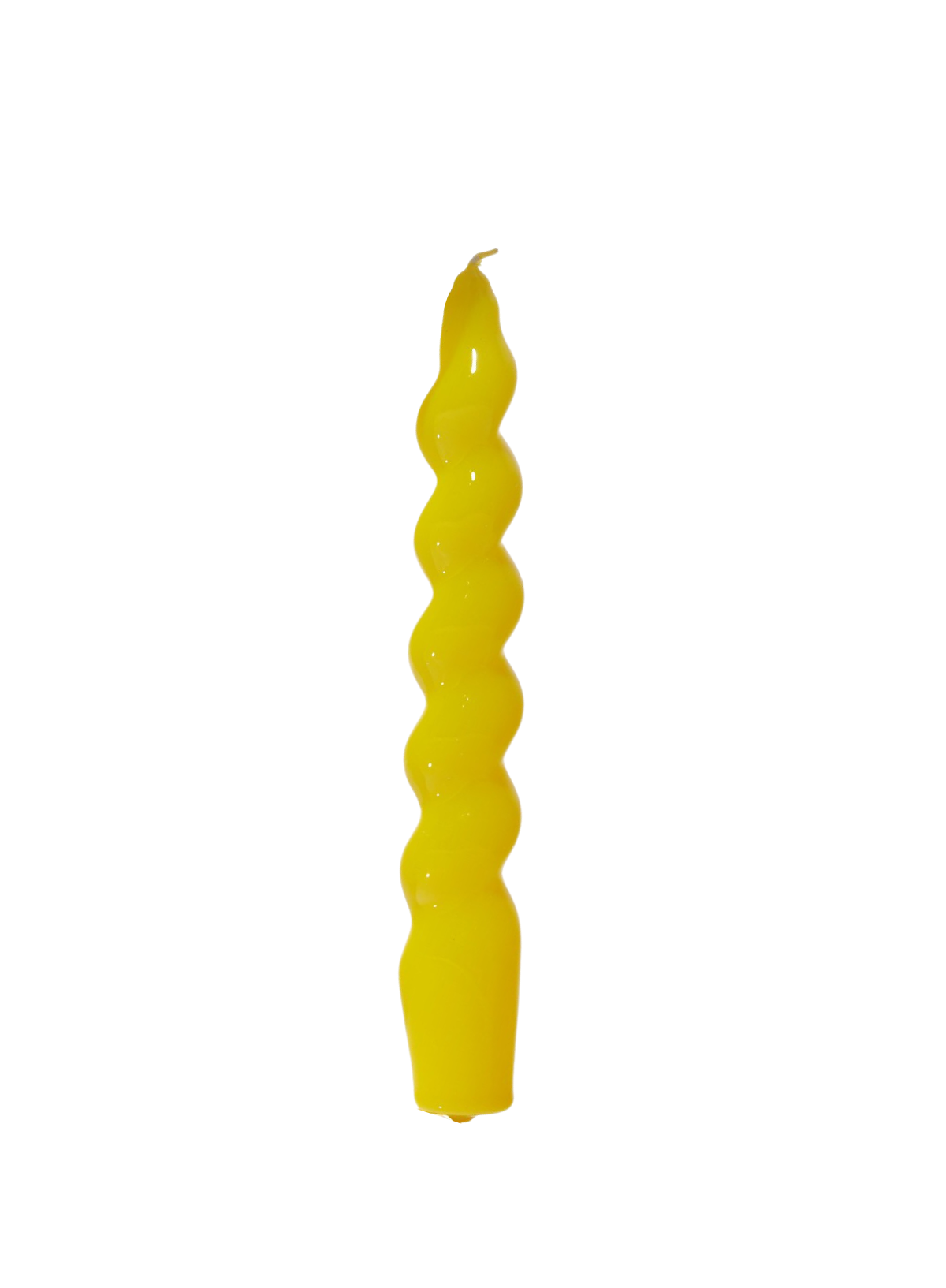 Spiral Taper Candle in Yellow from MÆGEN