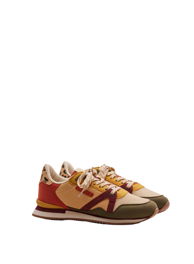 Baskets Running Andree in Suede Kaki Ecru Bordeaux from M.Moustache Nomad and the bowerbird Bringing the outside in