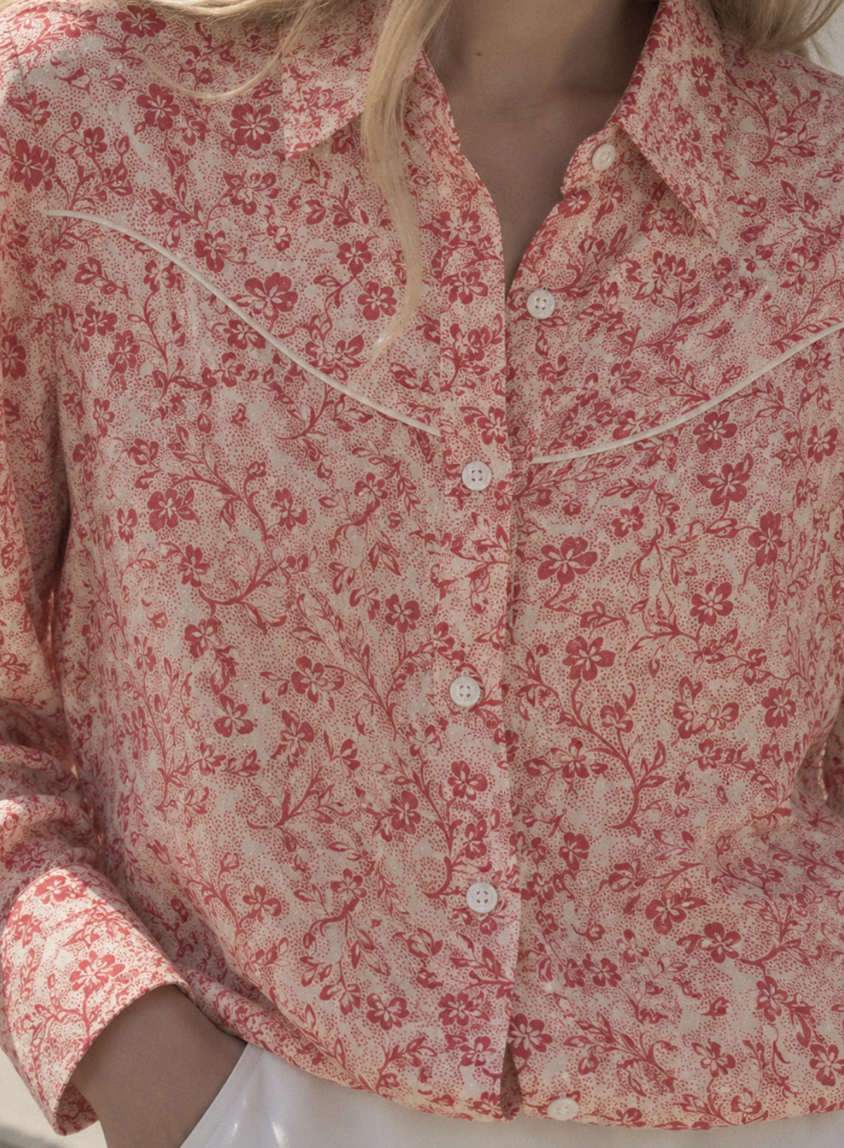 Indi & Cold Western Flower Shirt in Pink