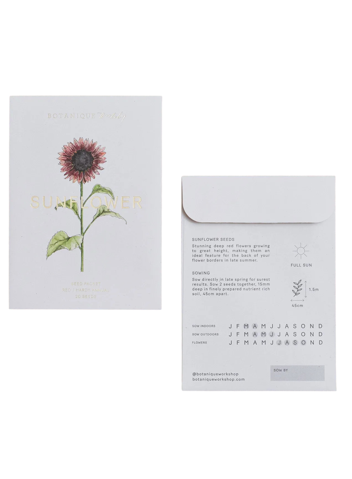 Botanique Workshop Red Sunflower Seed Packet