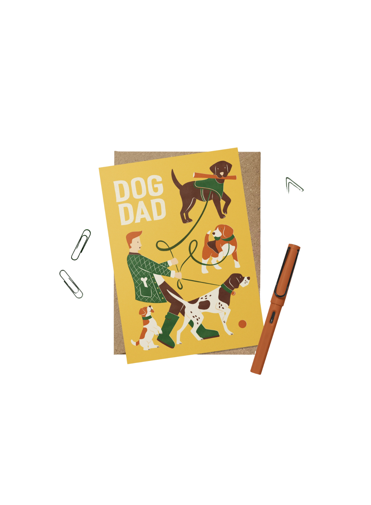 Bird & Co Dog Dad Fun Dog Walking Card