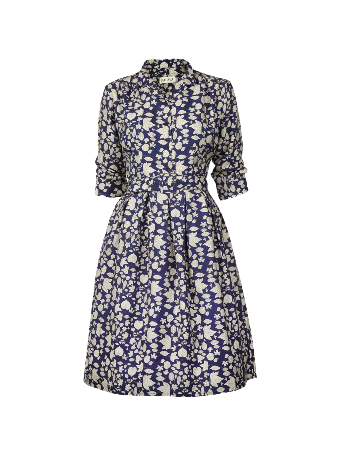 Cynthia Dress in Navy Leaves from Palava