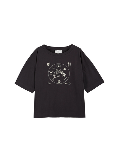 Bandy Printed T-Shirt in Carbon from Emile & Ida