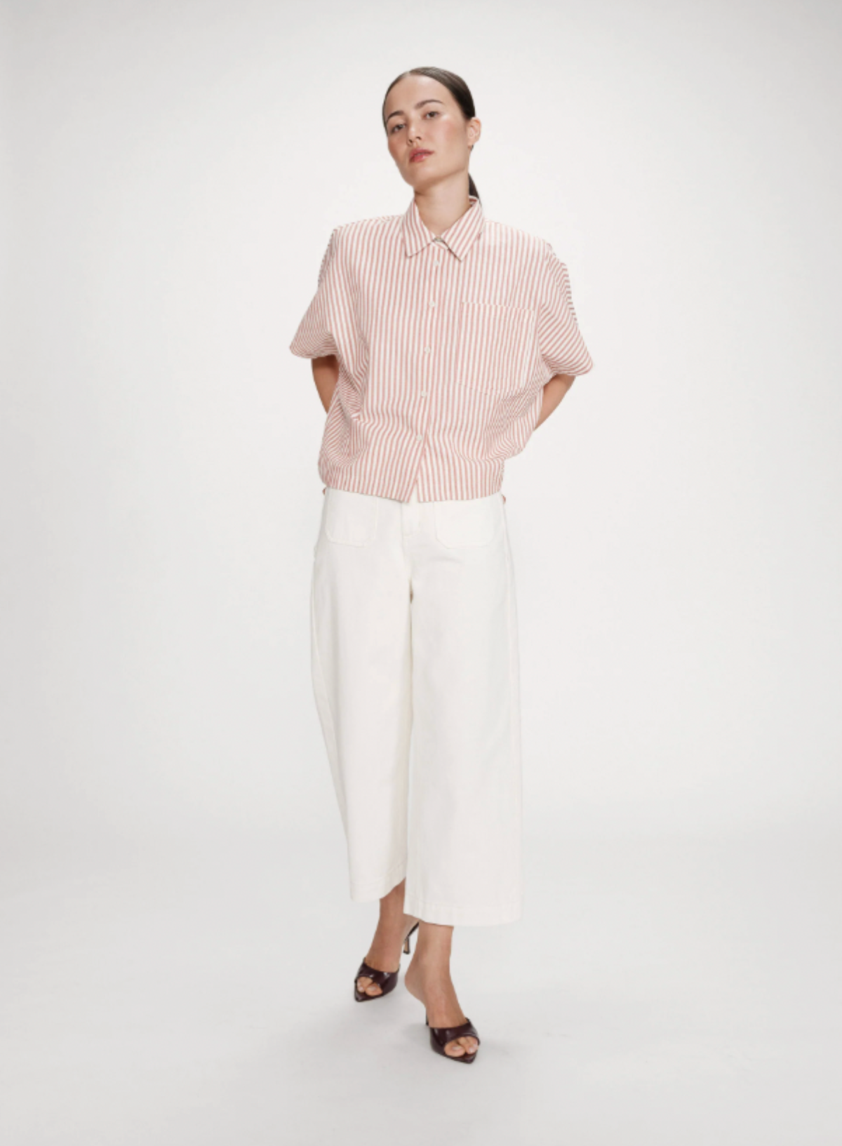 Grace & Mila  Vercia Shirt In Coral