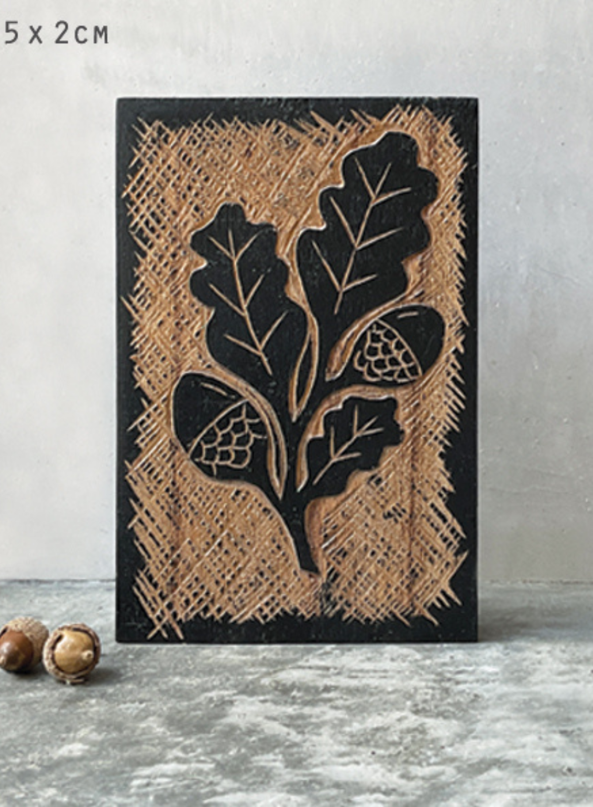 East of India Wood block Oak leaf