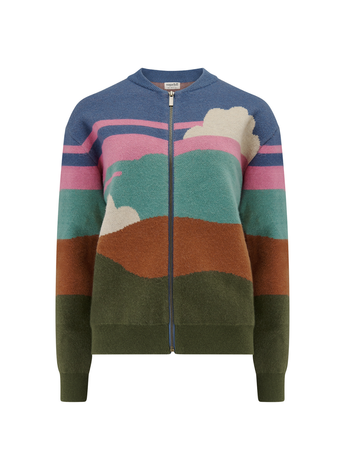 Sugarhill Brighton Solana Bomber Jacket in Multi, Cloudy Hills