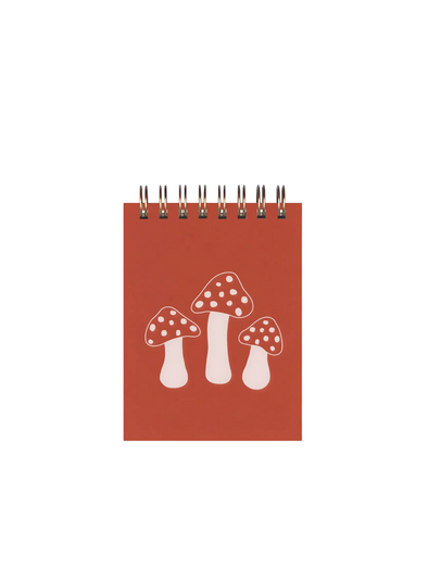 Mushroom Mini Jotter Notebook in Moss Cover from Ruff House Print Shop
