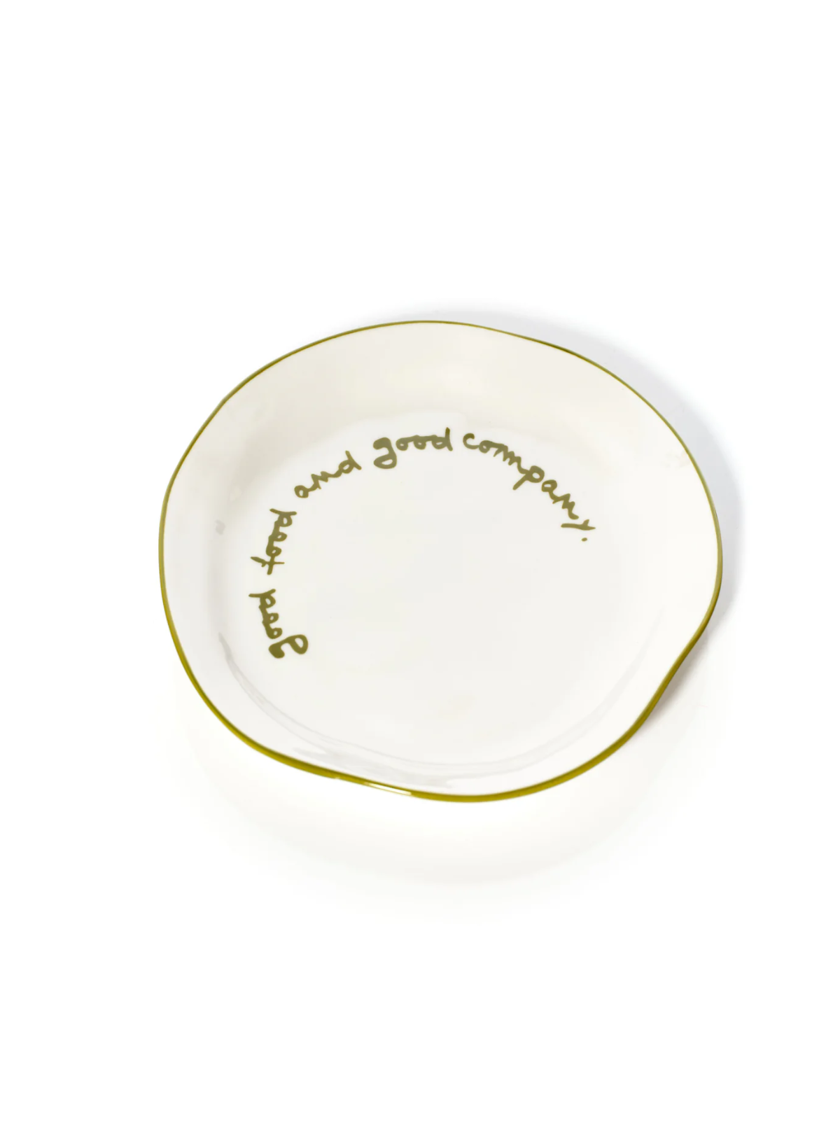 MÆGEN Slogan Plate "Good food and good company" in Olive