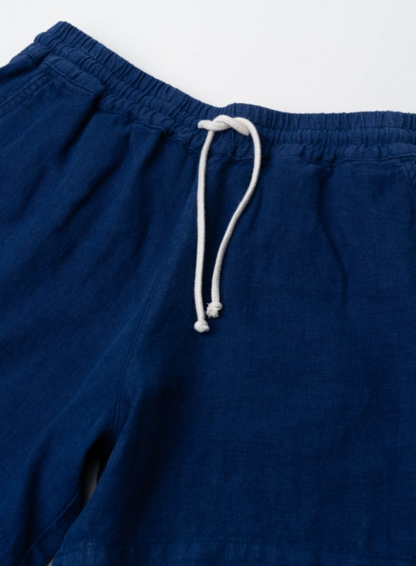 Relaxed Shorts in Blue Linen from La Paz