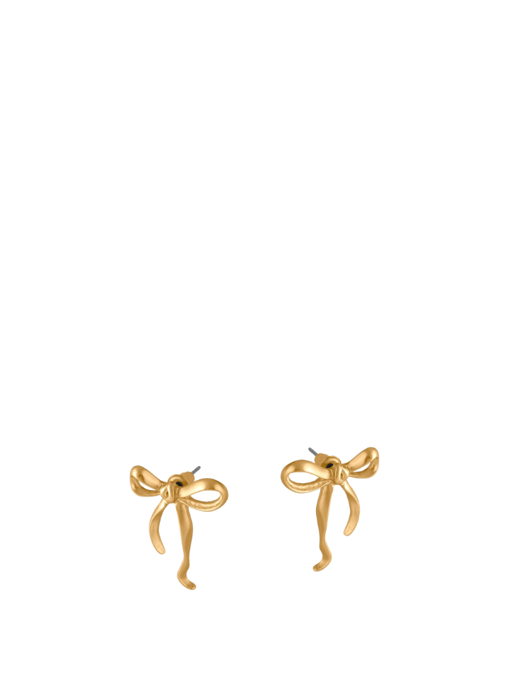 Paloma Bow Matte Earrings in Matte Gold from Big Metal