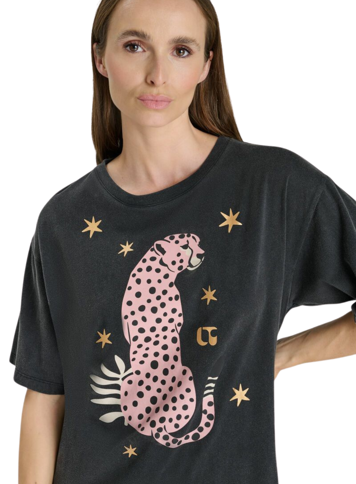 Le Temps des Cerises Magla Graphic Tee in Black