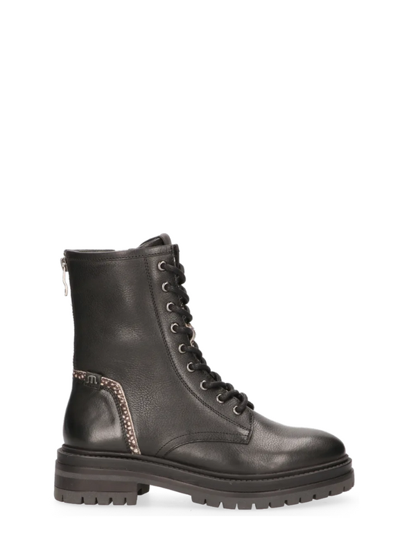 Bonnie Leather Boots in Black/Pixel Black from Maruti