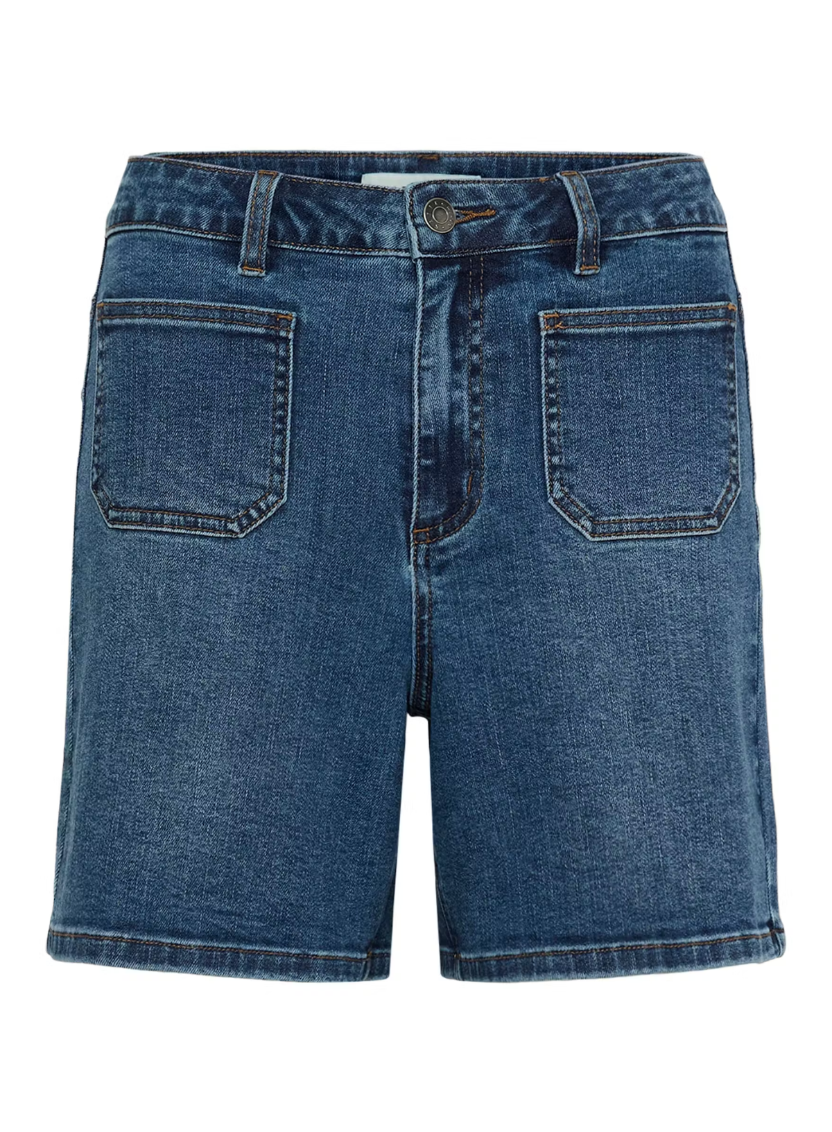 Kaffe Brook HW Reg Fit Shorts in Medium Blue Denim