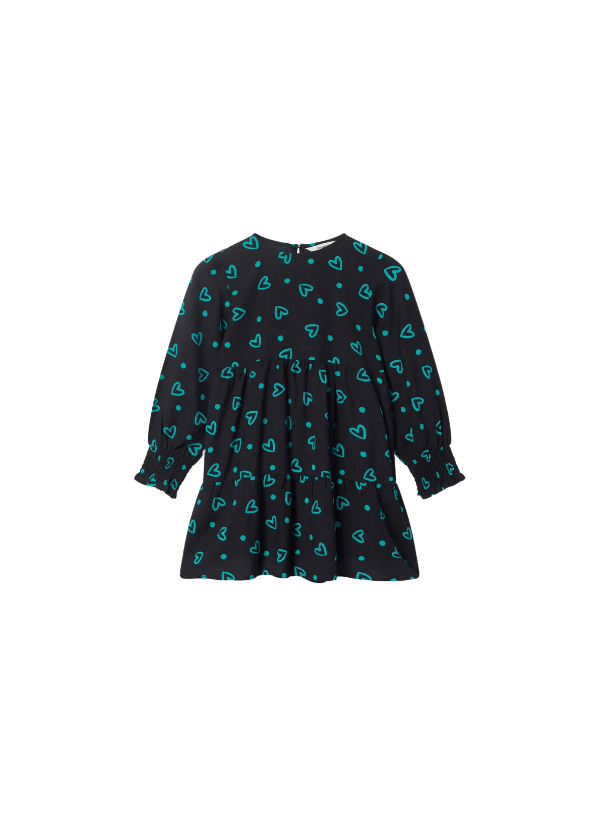 Heart Print Dress in Black/Heart Print from Compañia Fantastica Mini