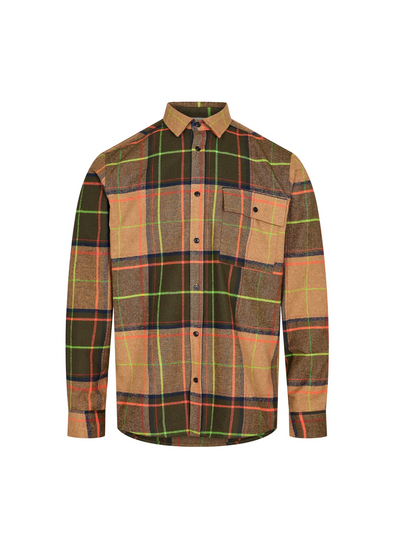 Leif L/S Checked Shirt in Forest Night from Anerkjendt