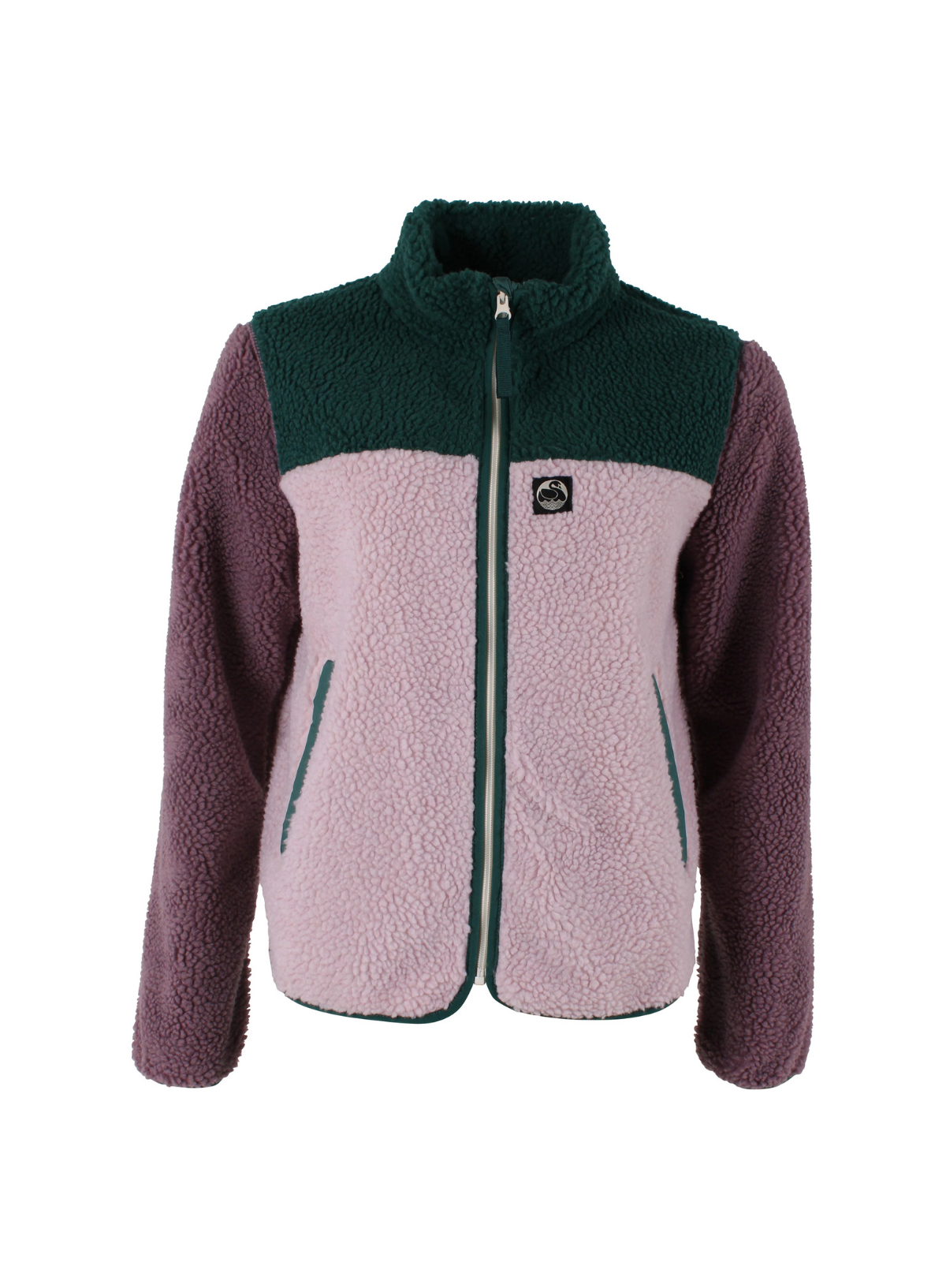 Danefae Dane Birk Fleece Zip-Up in Canard/Pink/Grey