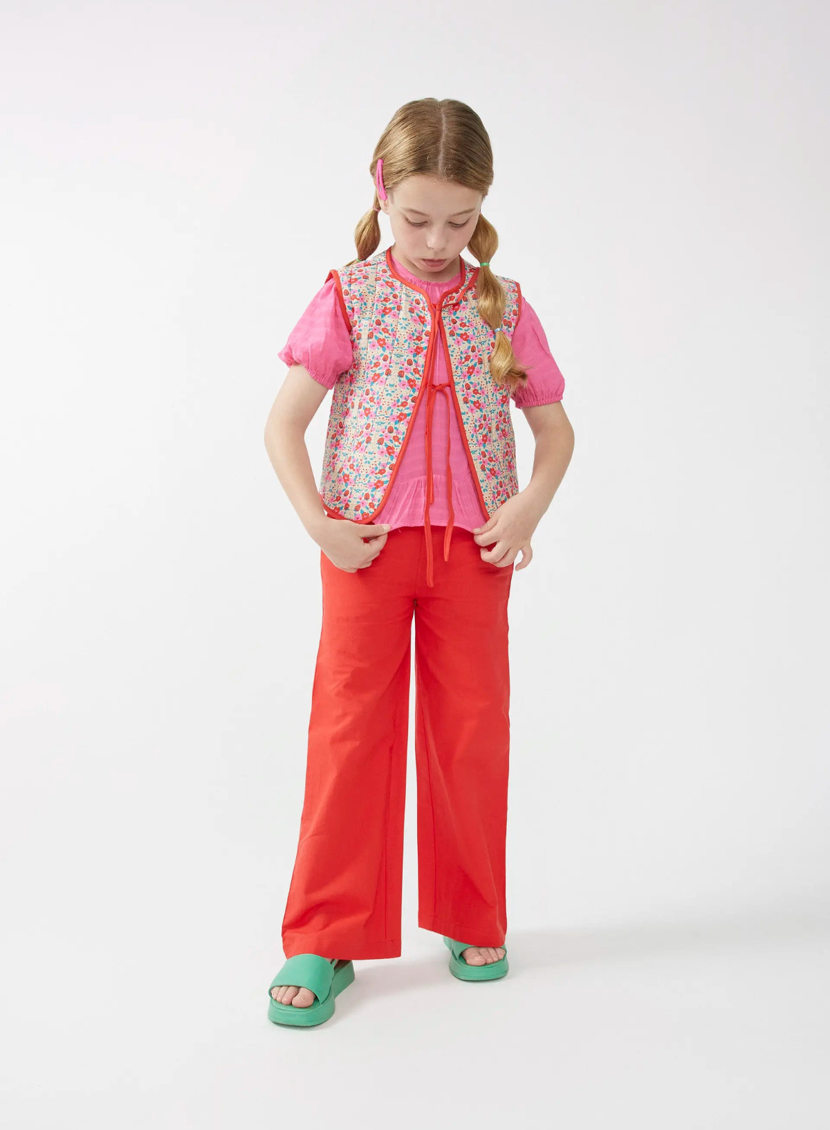 Tie Front Gilet in Floral Print from Compañia Fantastica Mini
