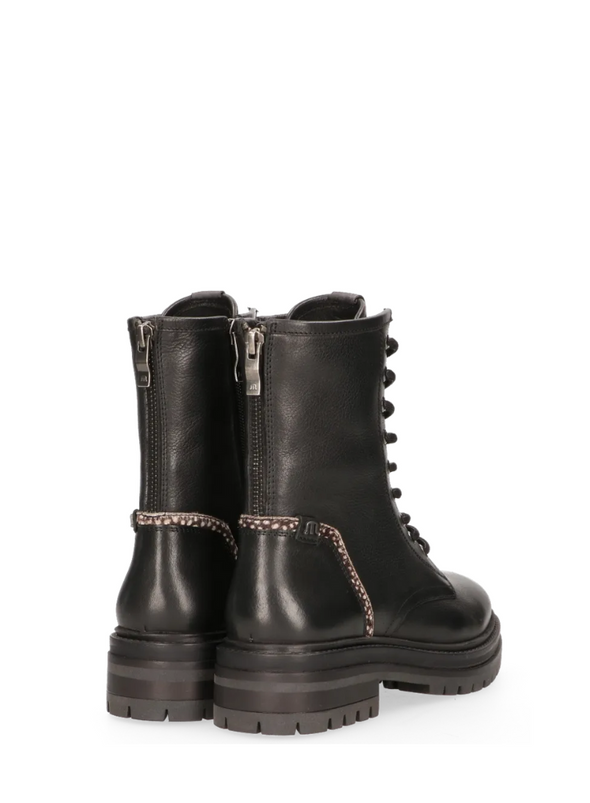 Bonnie Leather Boots in Black/Pixel Black from Maruti