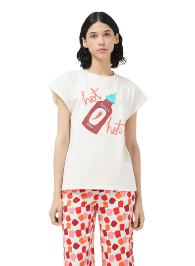 Hot Chilli Printed T-Shirt in White from Compañia Fantastica