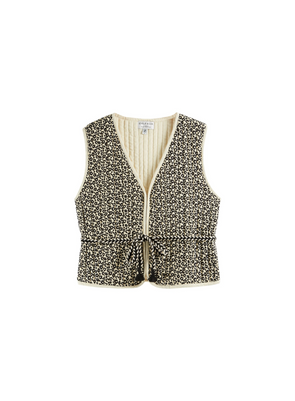 Bennet Quilted Vest in Leopard Noir from Emile & Ida