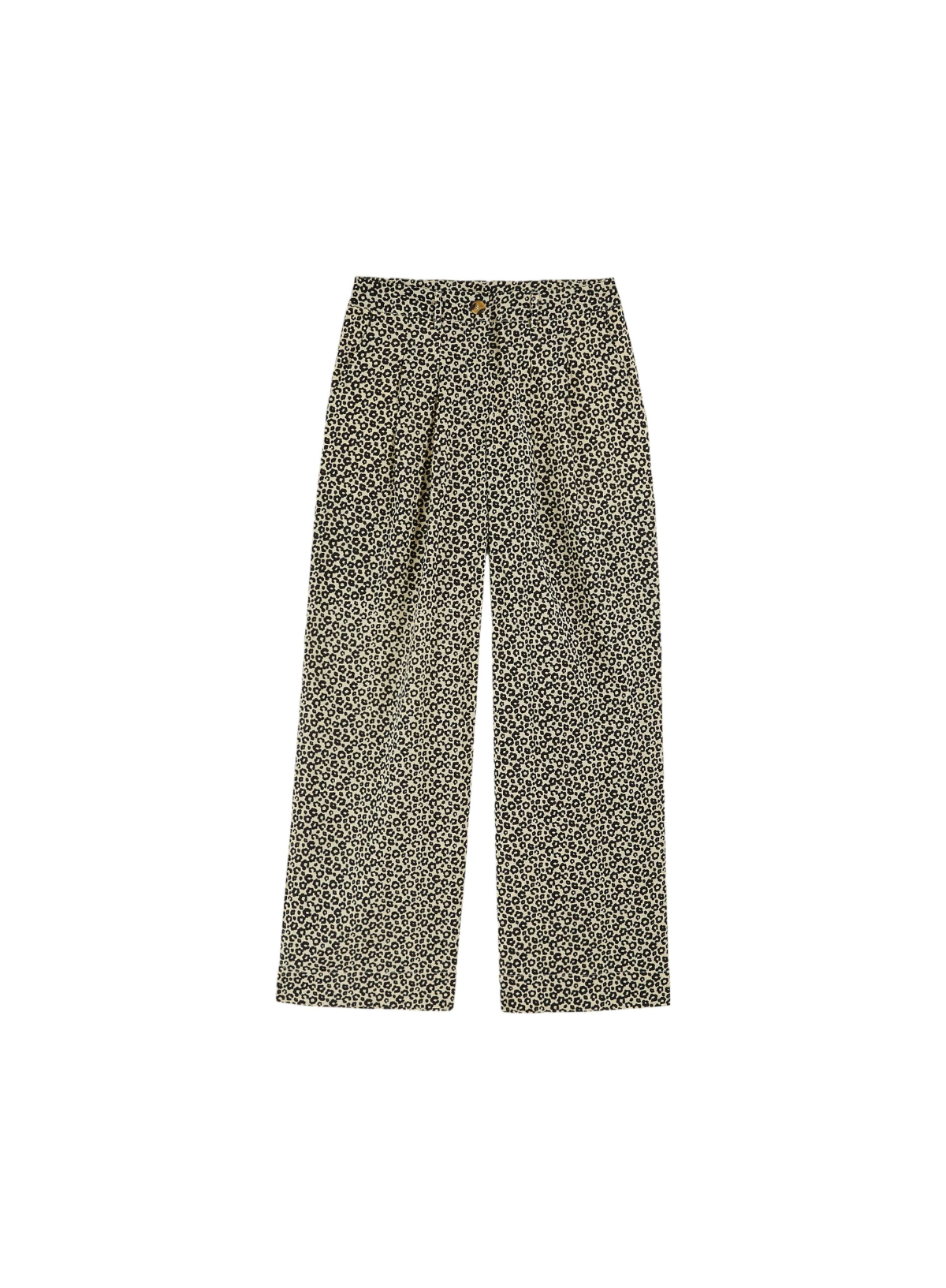 Bengal Printed Wide Trousers in Leopard Noir from Emile & Ida