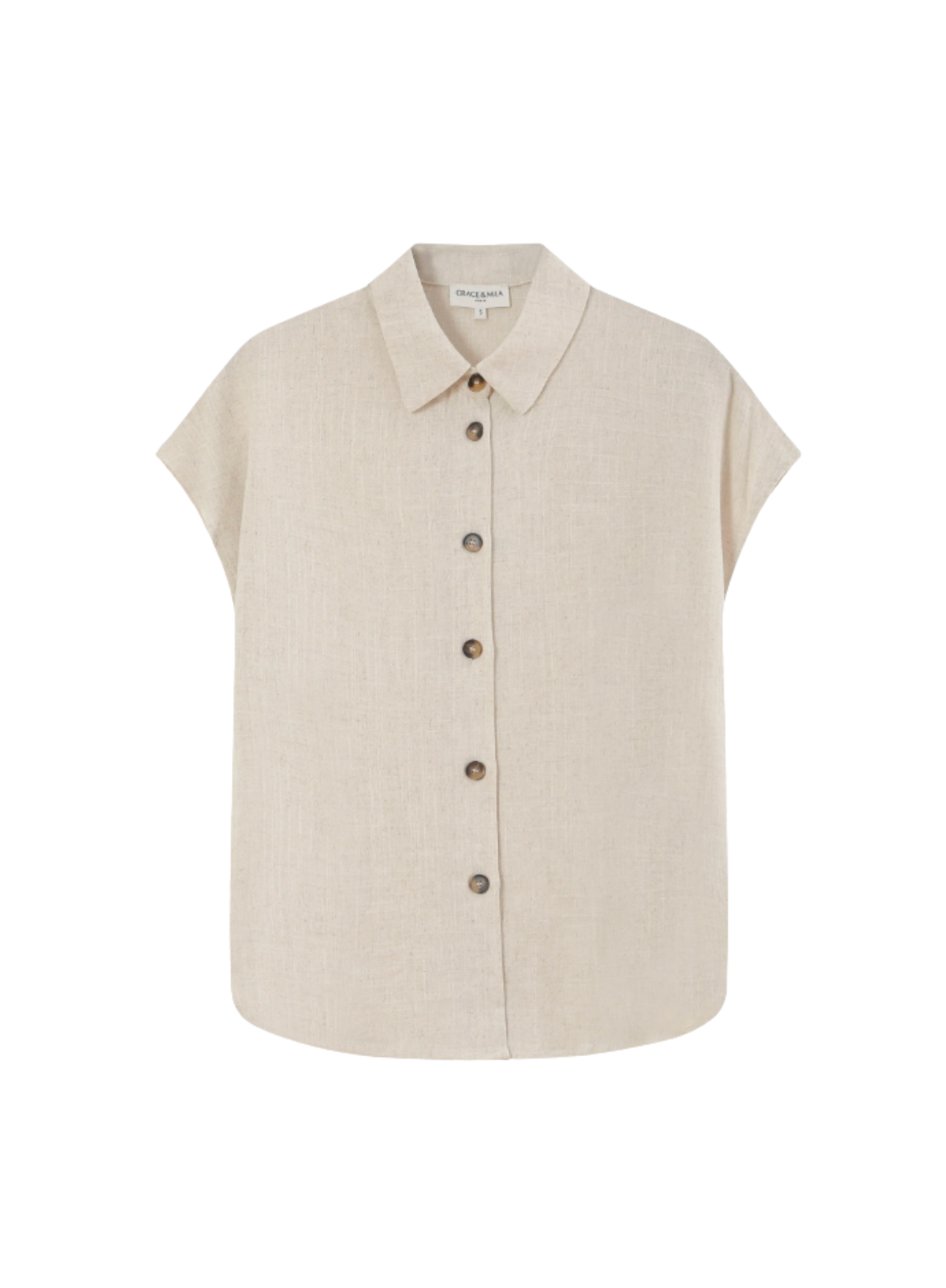 Grace & Mila  Perez Linen Shirt in Sable