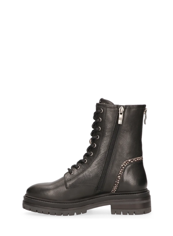 Bonnie Leather Boots in Black/Pixel Black from Maruti