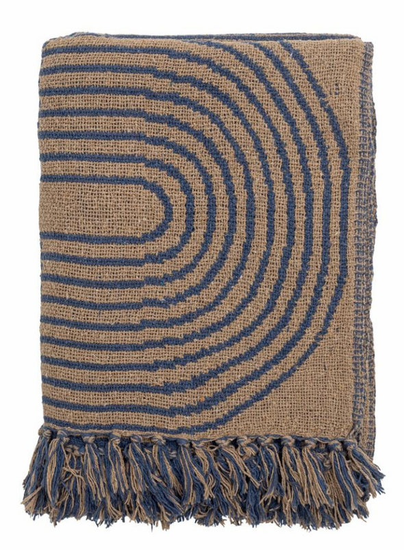 Tiffanie Blue Recycled Cotton Throw from Bloomingville