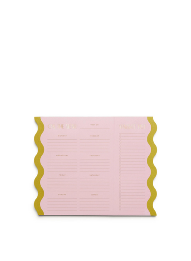 Meal Planner Notepad with Magnets in Pink and Chartreuse from Designworks Ink