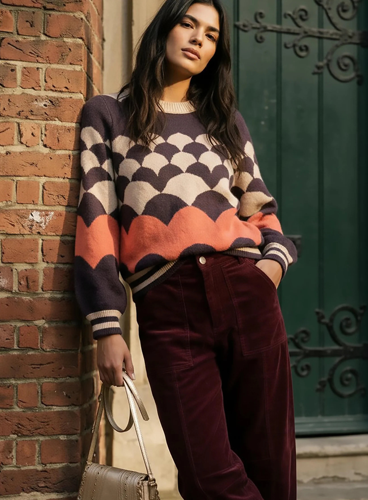 Nooki Mabel Knitted Jumper in Chocolate Mix