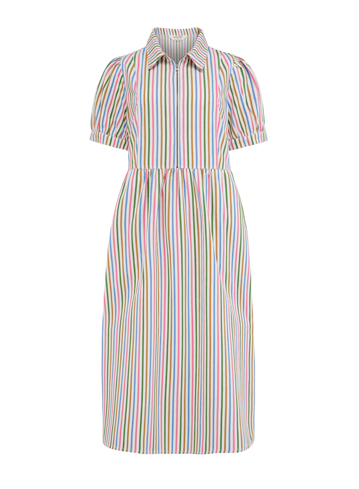 Sugarhill Gillian Midi Smock Dress, Canvas Stripe