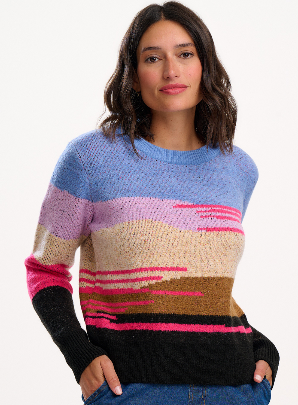 Sugarhill Brighton Asher Jumper in Multi, Abstract Landscape