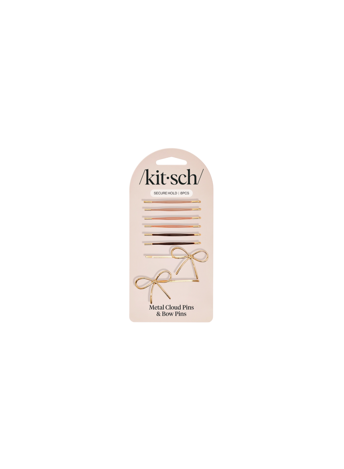 Kitsch Metal Enamel Cloud & Bow Bobby Pins Set in Rosewood