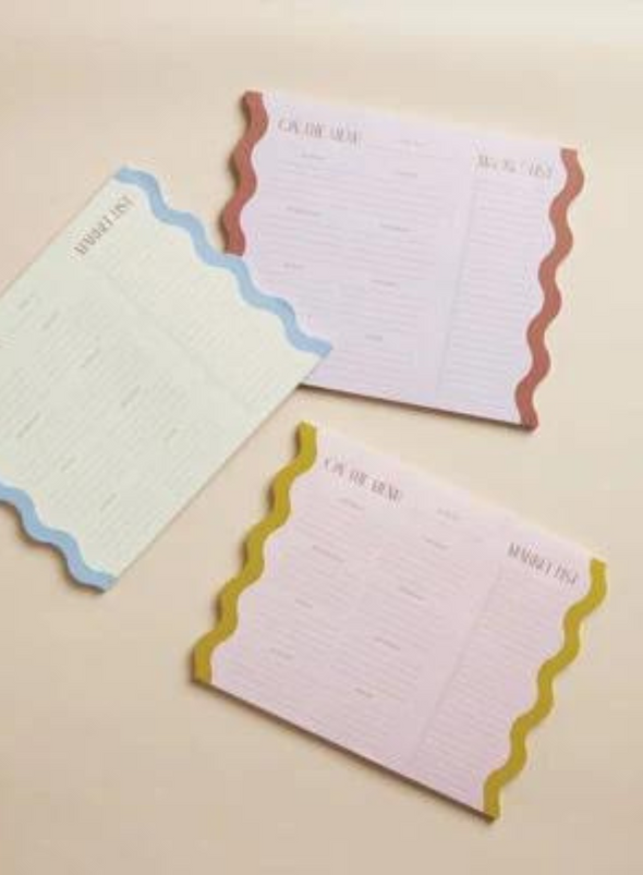 Meal Planner Notepad with Magnets in Pink and Chartreuse from Designworks Ink