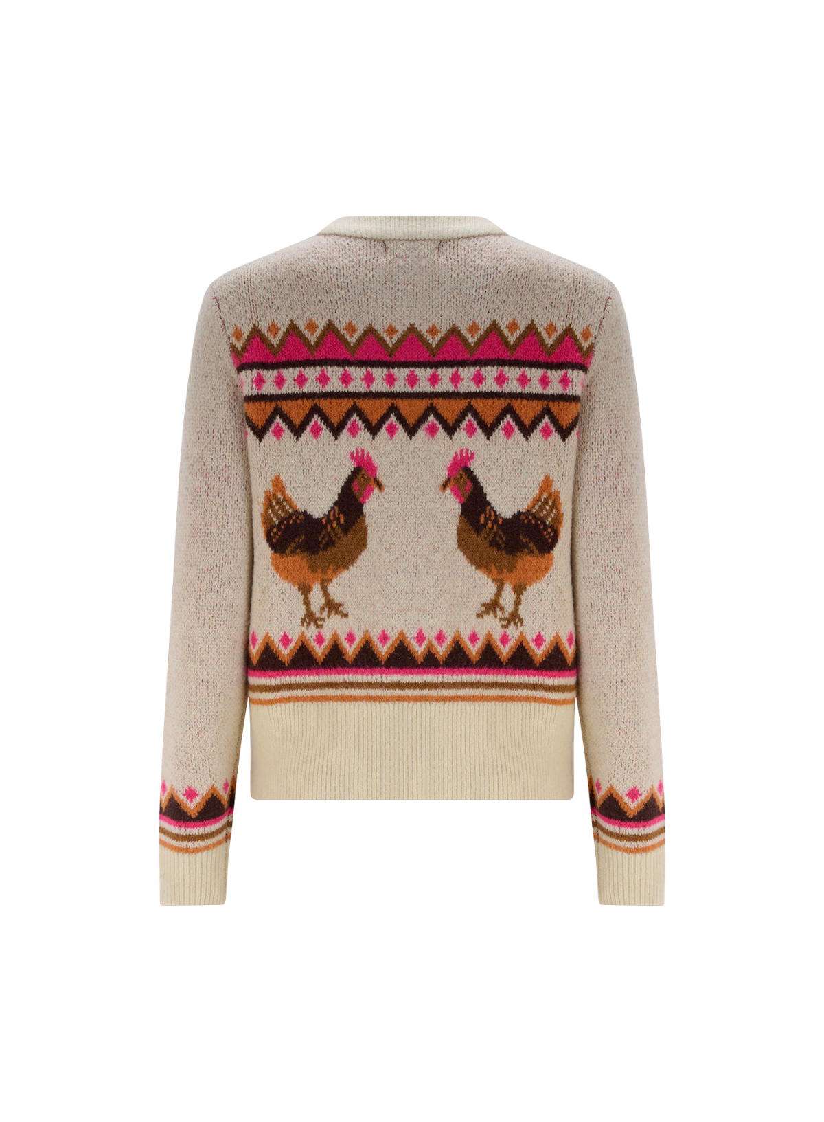 SugarhillI Larisa Cardigan in Cream Country Chickens