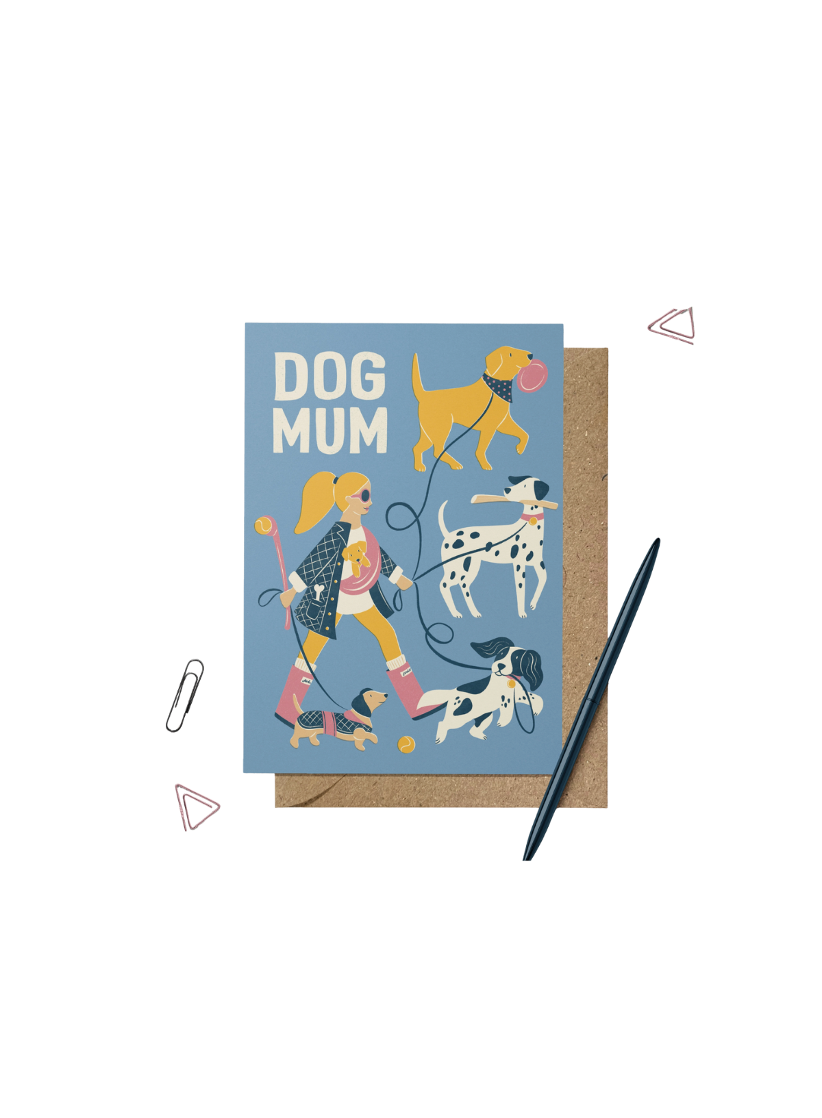 Bird & Co Dog Mum Fun Dog Walking Card