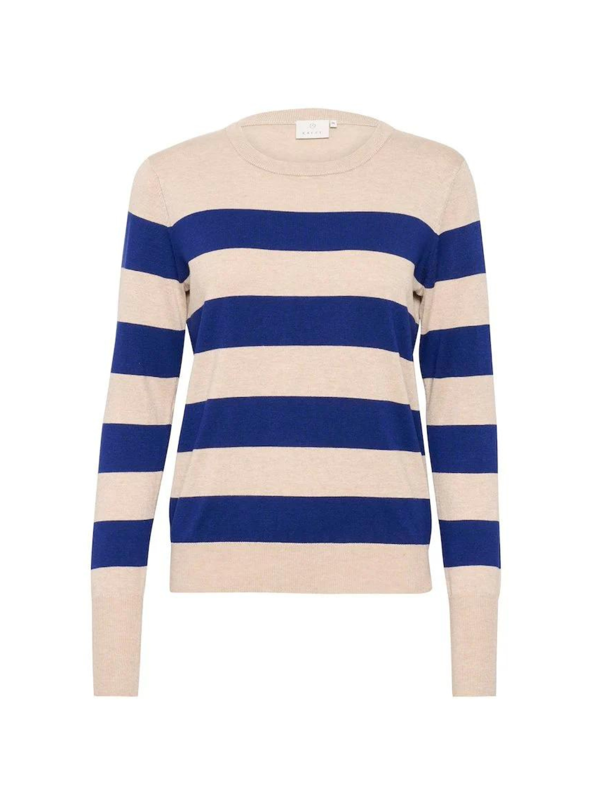 Lizza Striped Knit Pullover in Blue/Feather Gray from Kaffe